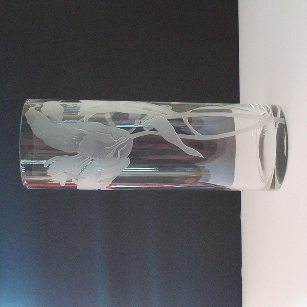 Perry Coyle Signed-Vintage Etched Lily Vase